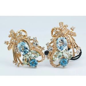 New Le Vian rose gold blue colorstone earrings